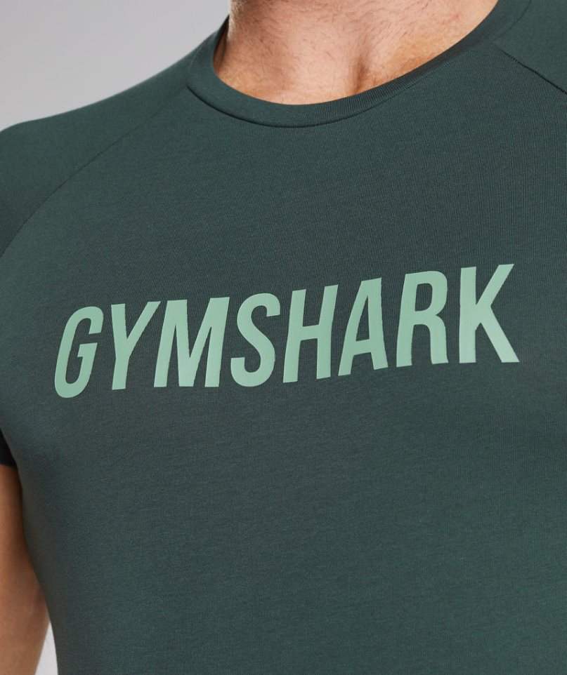 Men's Gymshark Apollo T-Shirts Green | CA 7563A8